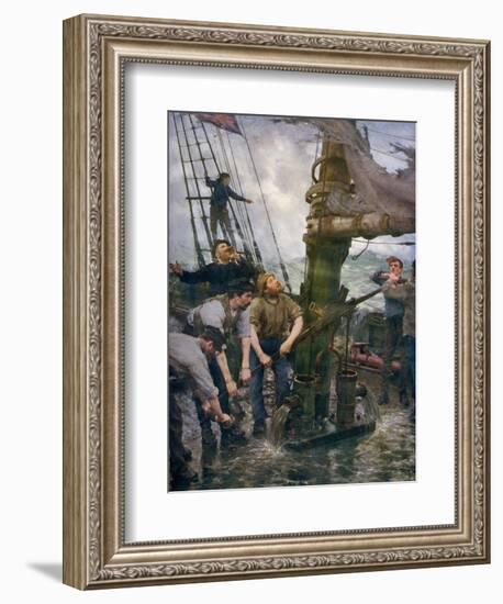 All Hands to the Pumps, 1888-1889-Henry Scott Tuke-Framed Giclee Print