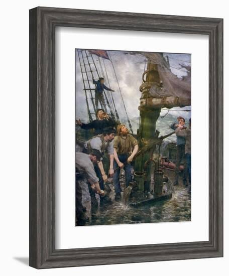 All Hands to the Pumps, 1888-1889-Henry Scott Tuke-Framed Giclee Print