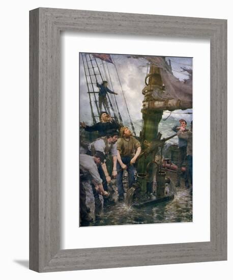 All Hands to the Pumps, 1888-1889-Henry Scott Tuke-Framed Giclee Print