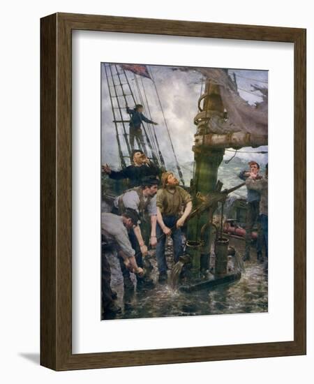 All Hands to the Pumps, 1888-1889-Henry Scott Tuke-Framed Giclee Print