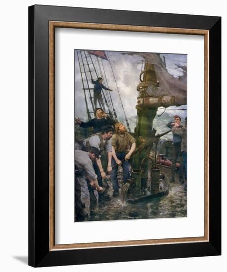 All Hands to the Pumps, 1888-1889-Henry Scott Tuke-Framed Giclee Print