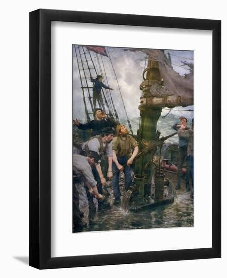 All Hands to the Pumps, 1888-1889-Henry Scott Tuke-Framed Giclee Print