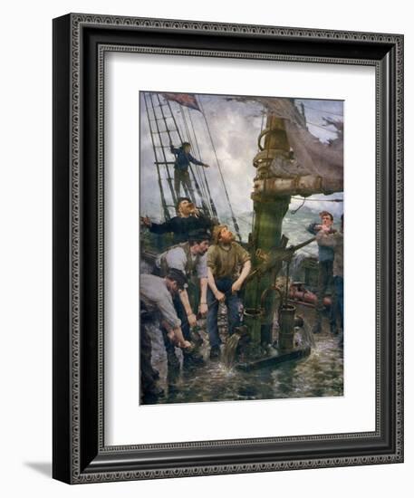 All Hands to the Pumps, 1888-1889-Henry Scott Tuke-Framed Giclee Print