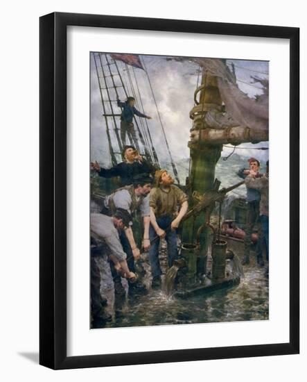 All Hands to the Pumps, 1888-1889-Henry Scott Tuke-Framed Giclee Print