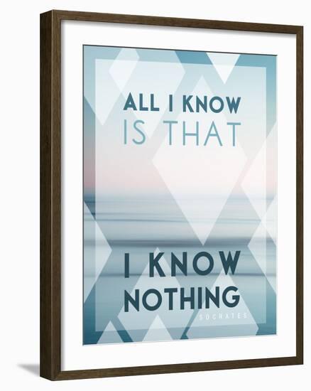 All I Know Is I Know Nothing-Lee Frost-Framed Art Print