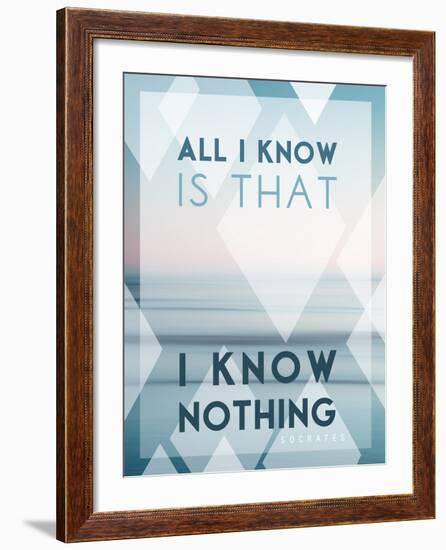 All I Know Is I Know Nothing-Lee Frost-Framed Art Print