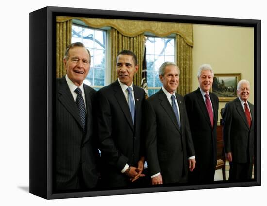 All Living Presidents and President-elect Barack Obama, January 7, 2009-null-Framed Premier Image Canvas