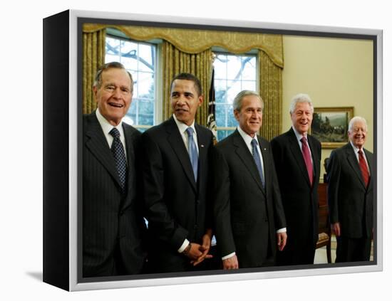 All Living Presidents and President-elect Barack Obama, January 7, 2009-null-Framed Premier Image Canvas