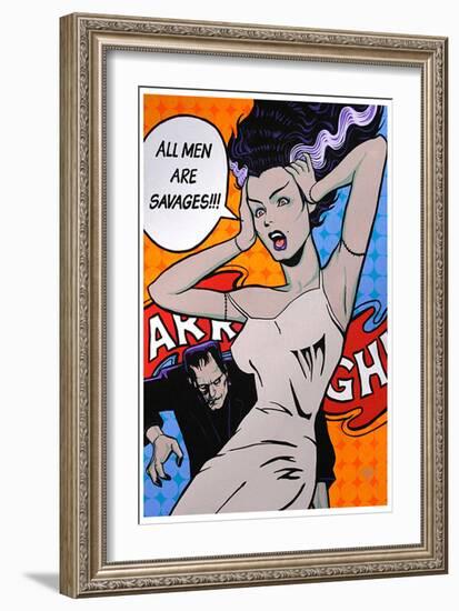 All Men Are Savages-Mike Bell-Framed Art Print