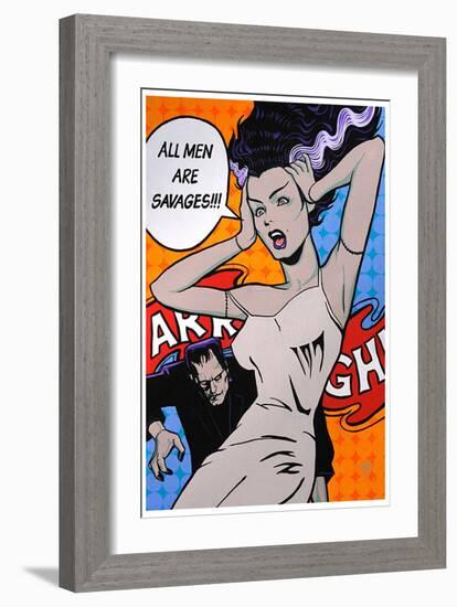 All Men Are Savages-Mike Bell-Framed Art Print