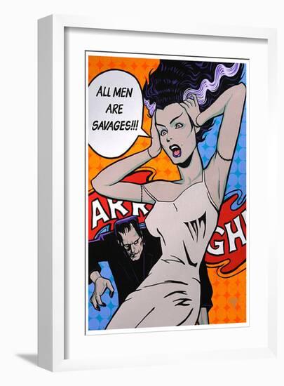 All Men Are Savages-Mike Bell-Framed Art Print