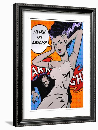 All Men Are Savages-Mike Bell-Framed Art Print