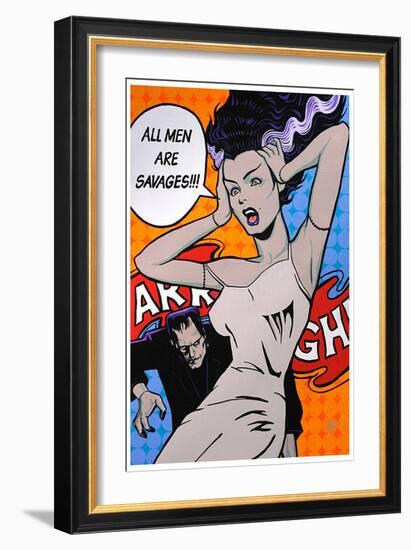 All Men Are Savages-Mike Bell-Framed Art Print