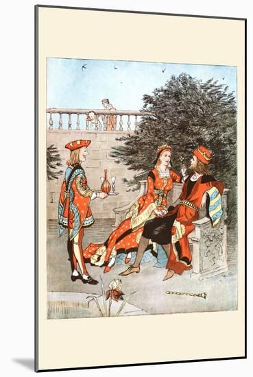 All on a Summer's Days She Sat on a Bench with the King-Randolph Caldecott-Mounted Art Print