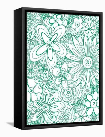 All over Florals 2 - Emerald Green-Megan Aroon Duncanson-Framed Premier Image Canvas