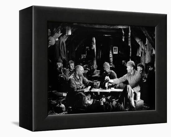 "All quiet on the western front" by Lewis Milestone Louis Volheim and Lew Ayers, 1930 (b/w photo)-null-Framed Stretched Canvas