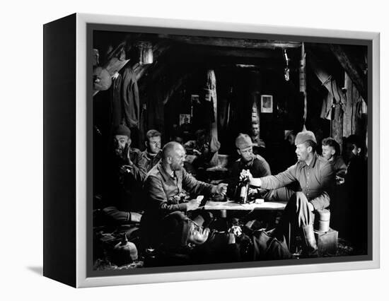 "All quiet on the western front" by Lewis Milestone Louis Volheim and Lew Ayers, 1930 (b/w photo)-null-Framed Stretched Canvas