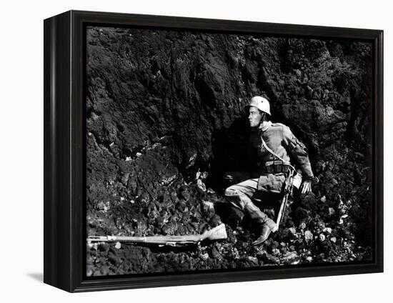 "All quiet on the western front" by Lewis Milestone with Lew Ayres, 1930 (b/w photo)-null-Framed Stretched Canvas