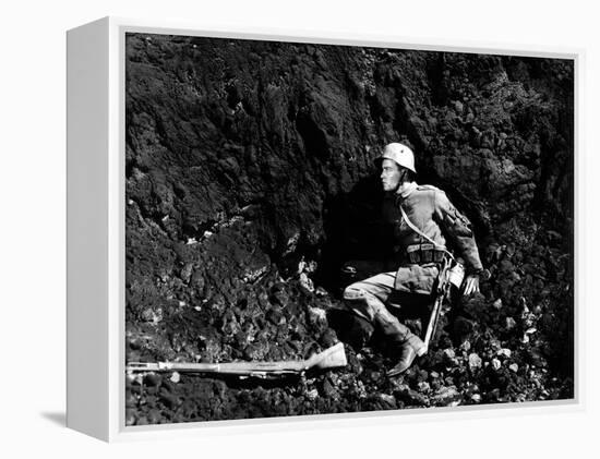 "All quiet on the western front" by Lewis Milestone with Lew Ayres, 1930 (b/w photo)-null-Framed Stretched Canvas