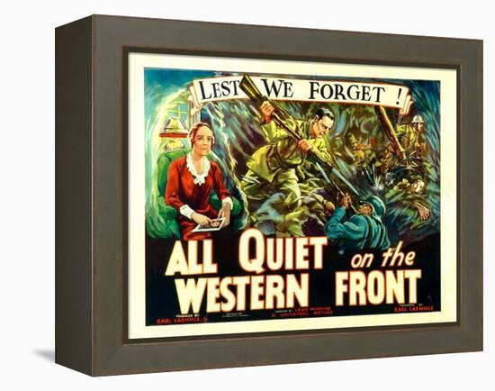 All Quiet on the Western Front, Poster Art, 1930-null-Framed Stretched Canvas