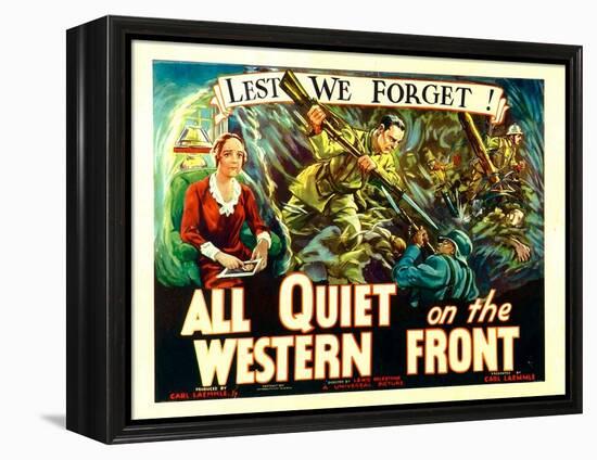 All Quiet on the Western Front, Poster Art, 1930-null-Framed Stretched Canvas