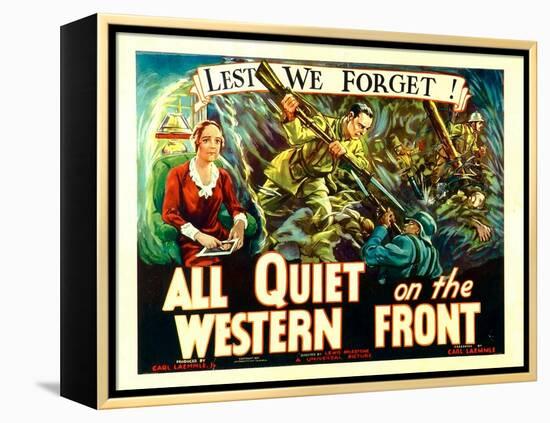 All Quiet on the Western Front, Poster Art, 1930-null-Framed Stretched Canvas