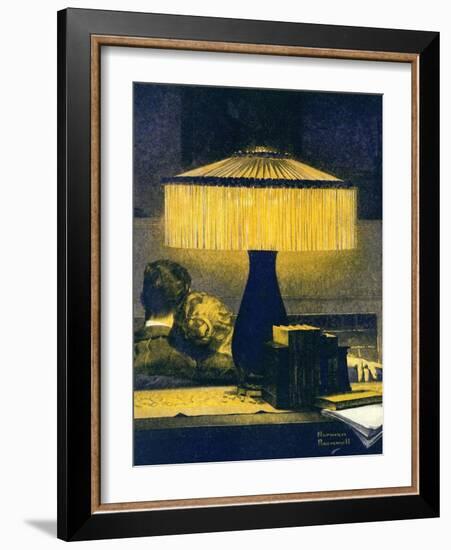 All’s Right Says the Light (or Sweethearts)-Norman Rockwell-Framed Giclee Print