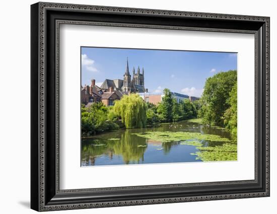 All Saints Church and River Leam, Royal Leamington Spa, Warwickshire, England-Neale Clark-Framed Photographic Print