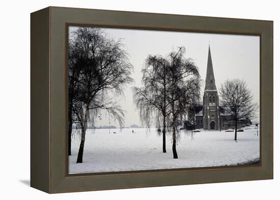 All Saints Church, Blackheath, London, 1867. Exterior with Winter Trees in the Snow-Nina Langton-Framed Premier Image Canvas