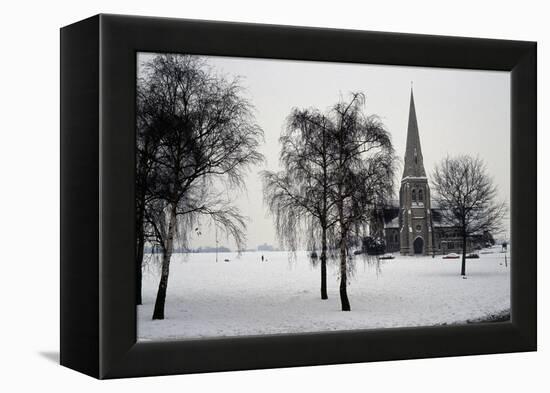 All Saints Church, Blackheath, London, 1867. Exterior with Winter Trees in the Snow-Nina Langton-Framed Premier Image Canvas