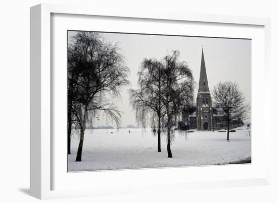 All Saints Church, Blackheath, London, 1867. Exterior with Winter Trees in the Snow-Nina Langton-Framed Photographic Print