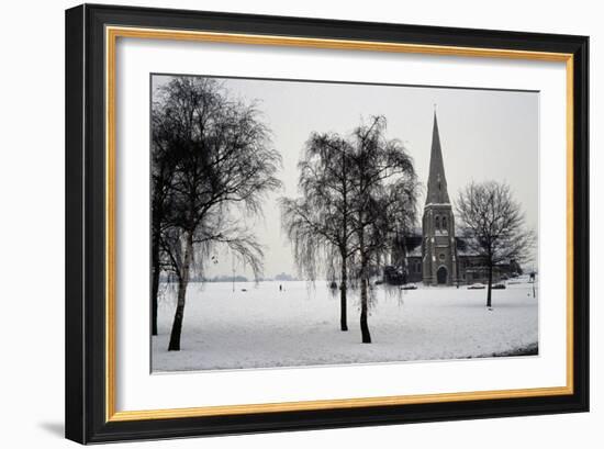 All Saints Church, Blackheath, London, 1867. Exterior with Winter Trees in the Snow-Nina Langton-Framed Photographic Print