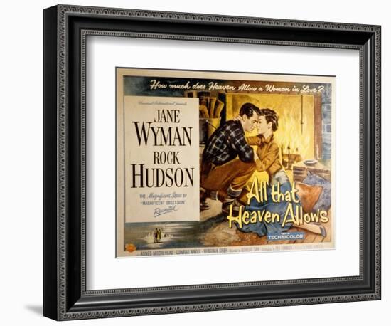 All That Heaven Allows, Rock Hudson Jane Wyman, 1955-null-Framed Art Print