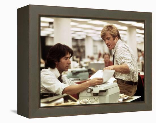 All The President's Men, Dustin Hoffman, Robert Redford, 1976-null-Framed Stretched Canvas