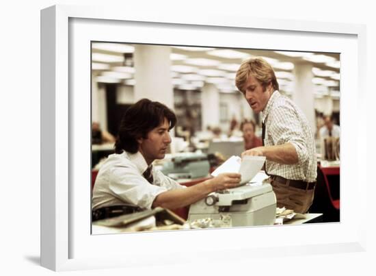 All the President's Men, Dustin Hoffman, Robert Redford, 1976-null-Framed Premium Photographic Print