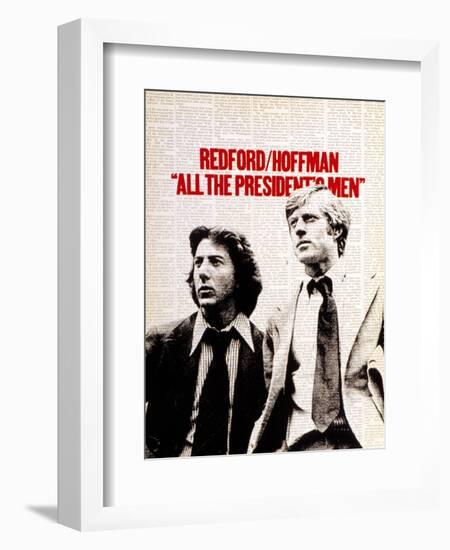 All The President's Men, Dustin Hoffman, Robert Redford, 1976-null-Framed Premium Giclee Print