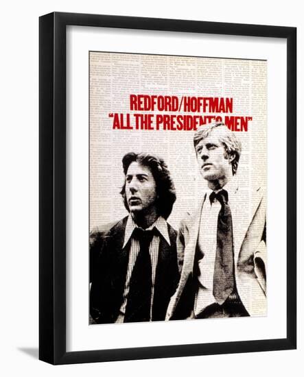 All The President's Men, Dustin Hoffman, Robert Redford, 1976-null-Framed Art Print