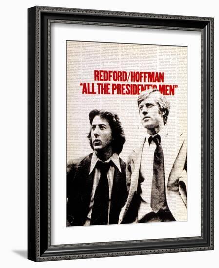 All The President's Men, Dustin Hoffman, Robert Redford, 1976-null-Framed Art Print