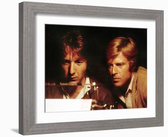 All The President's Men, Robert Redford, Dustin Hoffman, 1976-null-Framed Photo