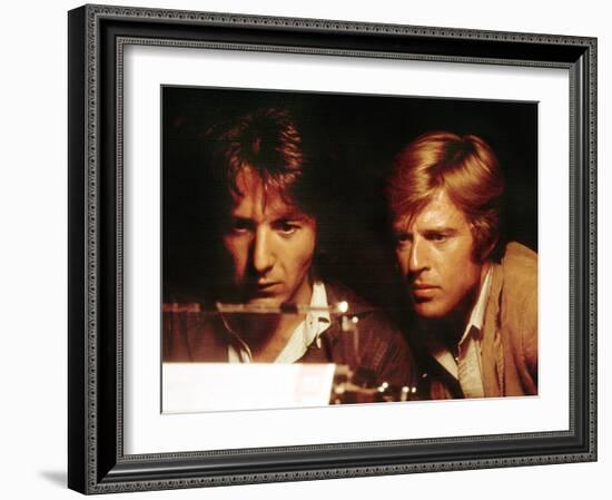 All The President's Men, Robert Redford, Dustin Hoffman, 1976-null-Framed Photo