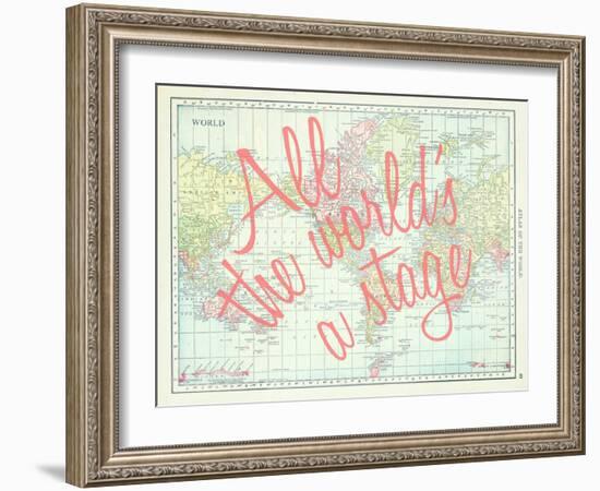 All the World's a Stage (Shakespeare) - 1913, World Map-null-Framed Giclee Print