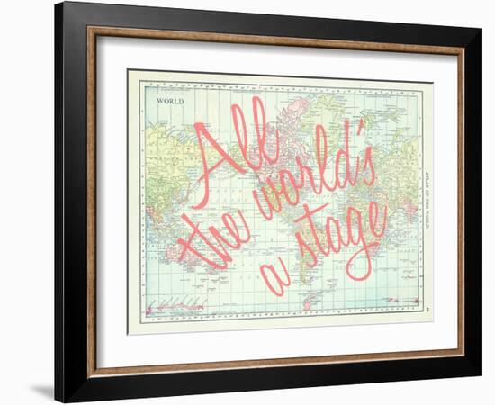 All the World's a Stage (Shakespeare) - 1913, World Map-null-Framed Giclee Print