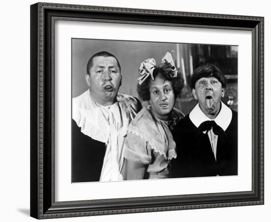 All the World's a Stooge, Curly Howard, Larry Fine, Moe Howard, 1941-null-Framed Photo