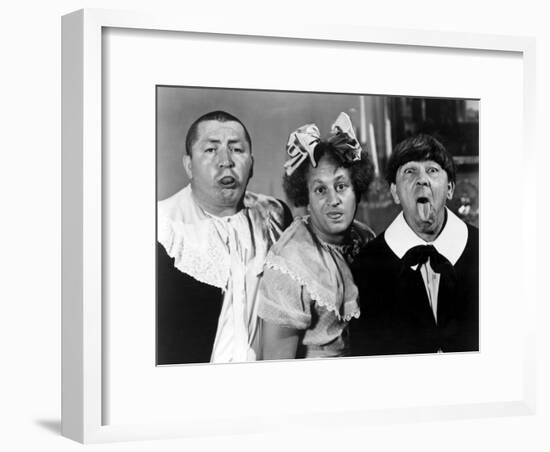 All the World's a Stooge, Curly Howard, Larry Fine, Moe Howard, 1941-null-Framed Photo