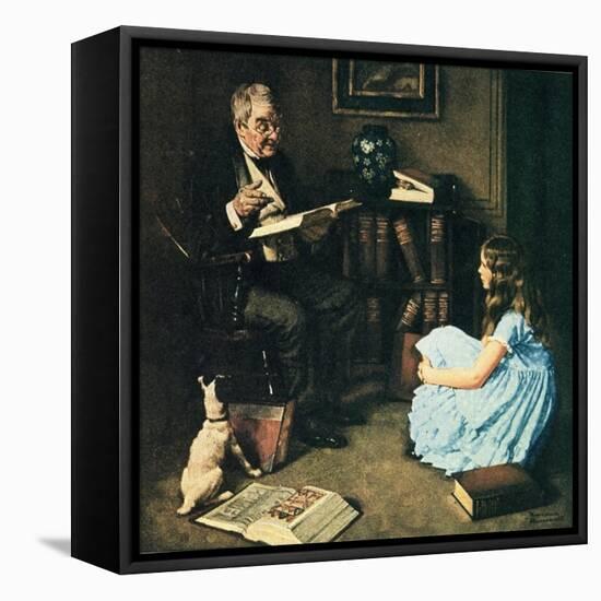 All The World’s Knowledge Can Now Be Yours (or The Perfect Audience)-Norman Rockwell-Framed Premier Image Canvas