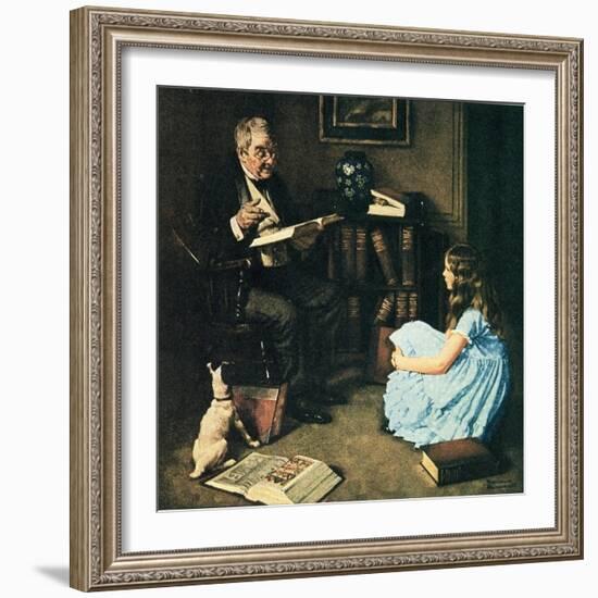 All The World’s Knowledge Can Now Be Yours (or The Perfect Audience)-Norman Rockwell-Framed Giclee Print