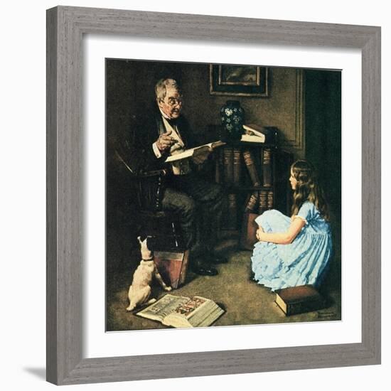 All The World’s Knowledge Can Now Be Yours (or The Perfect Audience)-Norman Rockwell-Framed Giclee Print