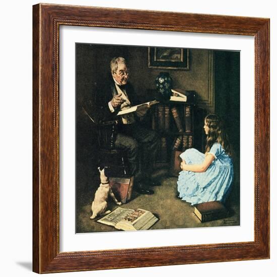 All The World’s Knowledge Can Now Be Yours (or The Perfect Audience)-Norman Rockwell-Framed Giclee Print