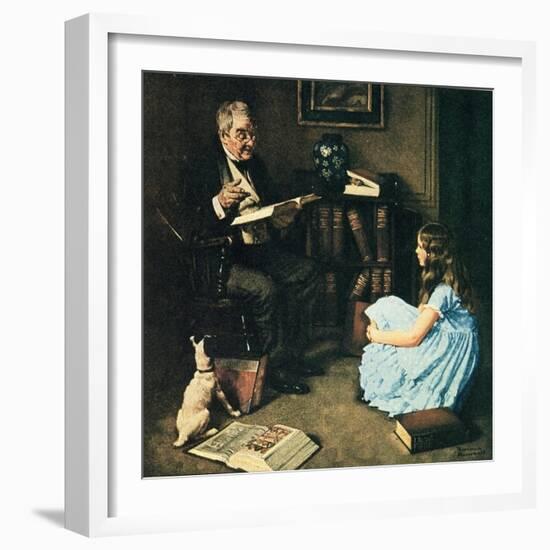 All The World’s Knowledge Can Now Be Yours (or The Perfect Audience)-Norman Rockwell-Framed Giclee Print