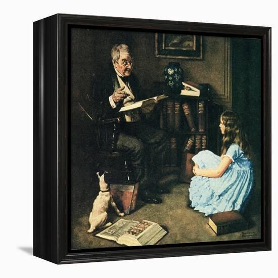 All The World’s Knowledge Can Now Be Yours (or The Perfect Audience)-Norman Rockwell-Framed Premier Image Canvas